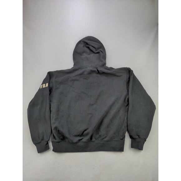 Mens Stadium Athletics Hoodie Sweatshirt Size M Pullover Patch Logo Black Gold - Picture 2 of 11